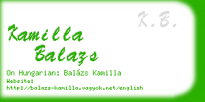 kamilla balazs business card