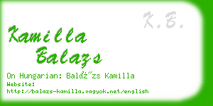 kamilla balazs business card